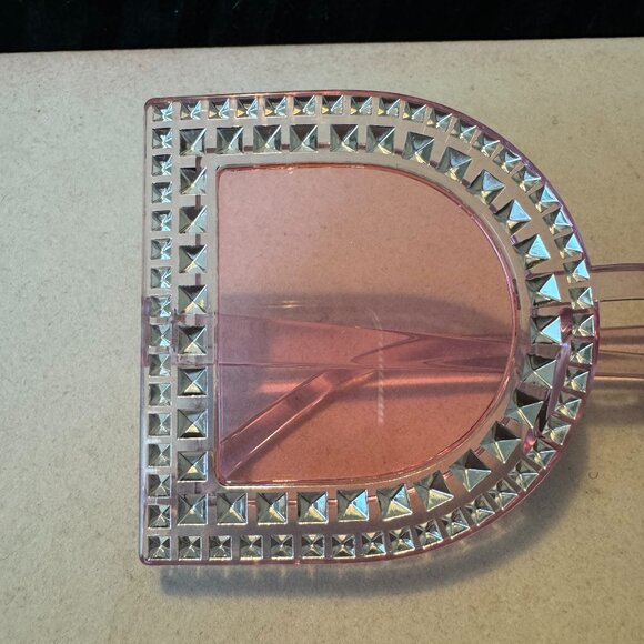 Sunglasses D & G Designer Style Pink Lenses Clear Frame Trendy Womens Accessory - Picture 4 of 13